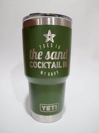 Toes in the Sand Cocktail in My Hand - Engraved YETI Tumbler