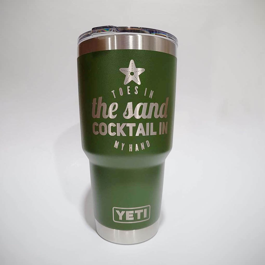 Toes in the Sand Cocktail in My Hand - Engraved YETI Tumbler