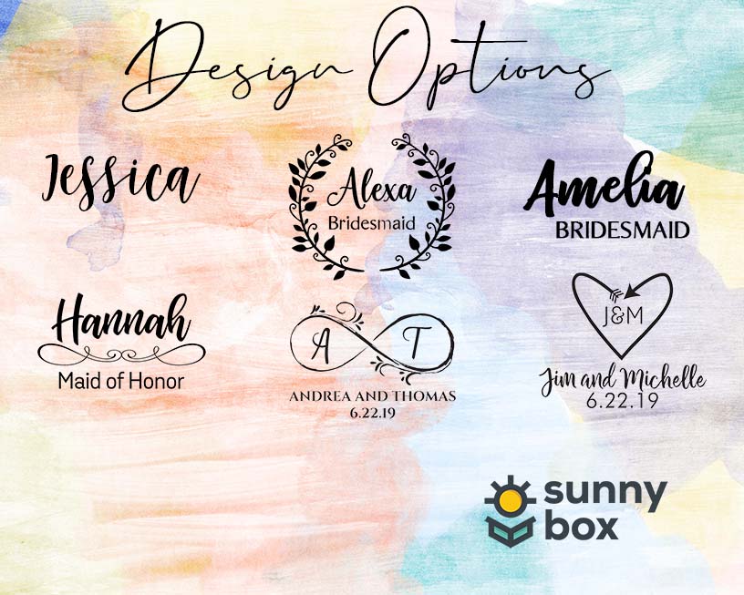 Engraved Champagne Flute Glass Wedding and Bridal Party Gifts by Sunny Box