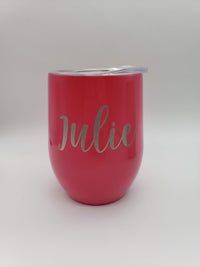 Personalized Engraved 9oz Wine Tumbler - Coral