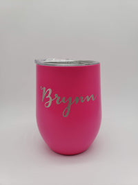 Personalized Engraved Pink 9oz Wine Tumbler by Sunny Box