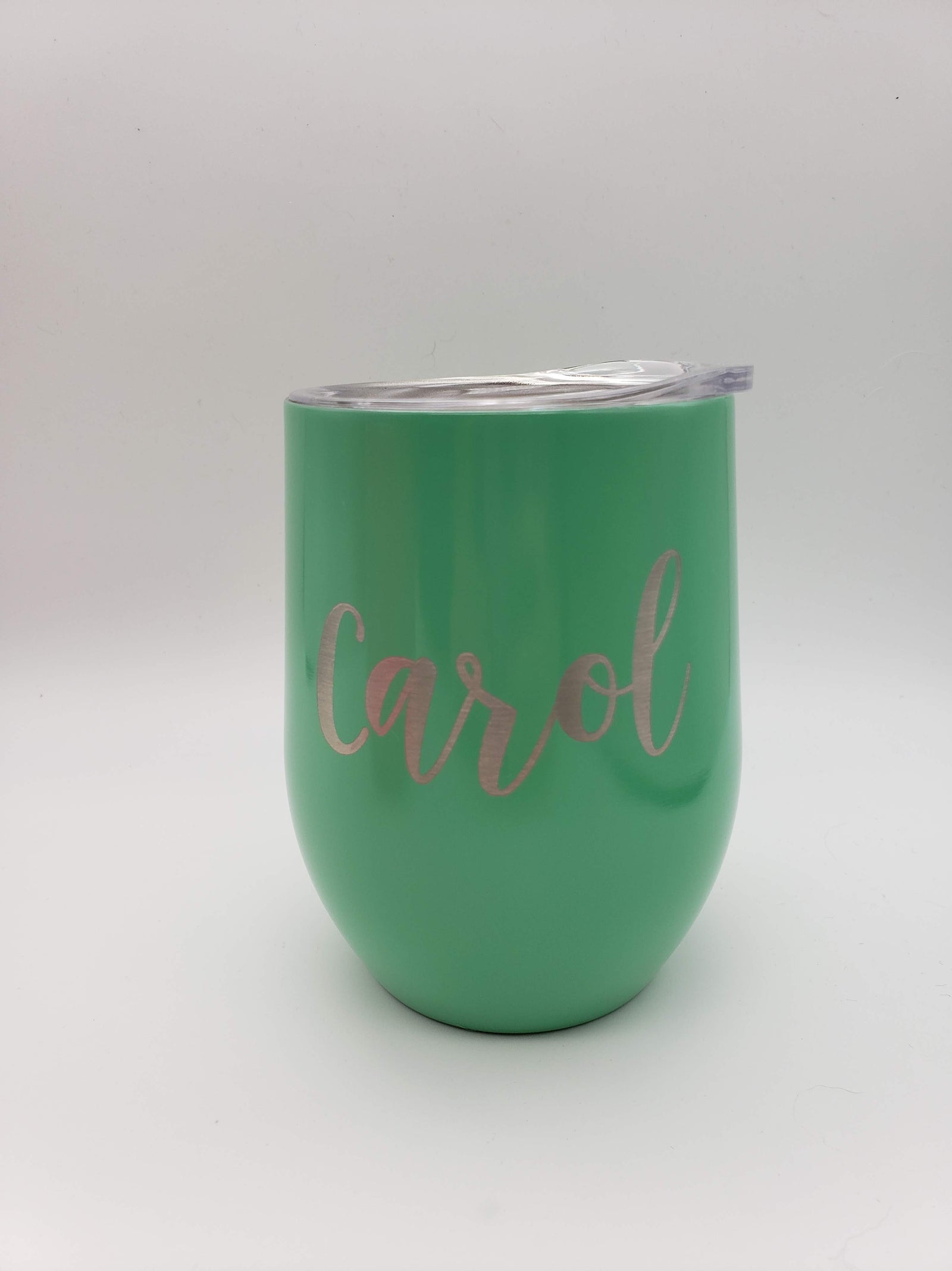 Personalized Engraved Mint 9oz Wine Tumbler by Sunny Box