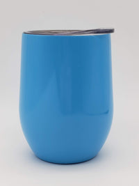 Engraved 9oz Stainless Steel Wine Tumbler Ocean blue - Sunny Box