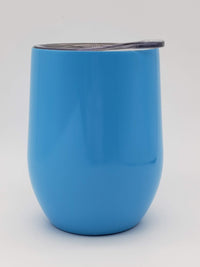 Engraved 9oz Stainless Steel Wine Tumbler Ocean blue - Sunny Box