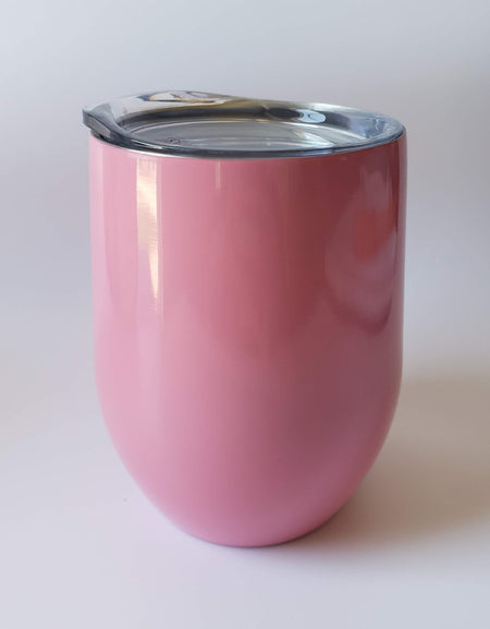 Engraved 9oz Wine Tumbler Light Pink Sunny Box