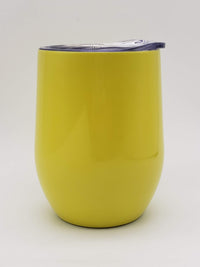 Engraved 9oz Stainless Steel Wine Tumbler Yellow - Sunny Box