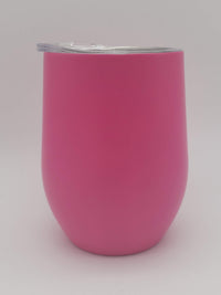 Engraved 9oz Stainless Steel Wine Tumbler Berry Pink