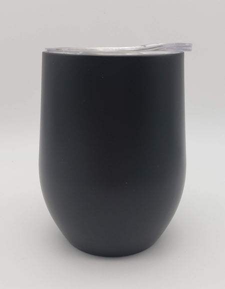 Engraved 9oz Wine Tumbler Black Sunny Box