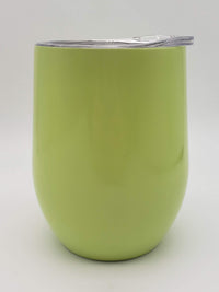 Engraved 9oz Stainless Steel Wine Tumbler Light Green - Sunny Box
