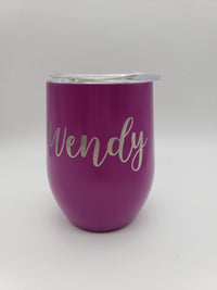 Personalized Engraved Purple 9oz Wine Tumbler by Sunny Box