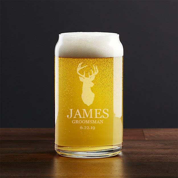 Personalized Engraved Beer Can Glass by Sunny Box